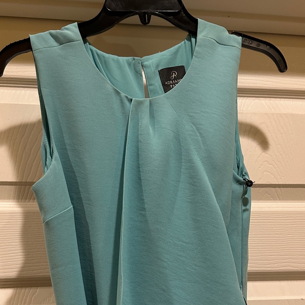 Adrianna Papell Asymmetrical Teal Dress